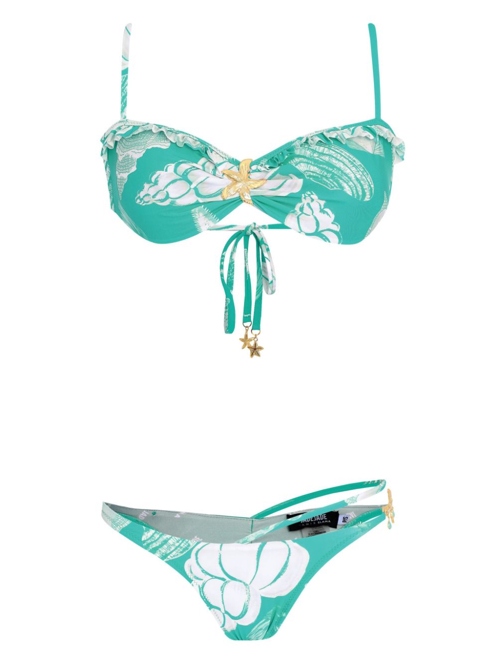 Amir Slama x Jade Picon bikini met schelpenprint Blauw