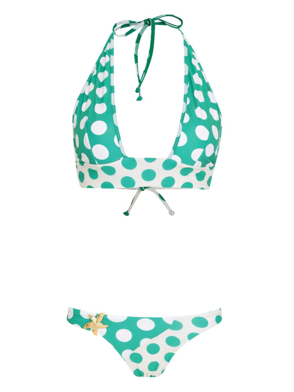 Amir Slama x Jade Picon bikini met stippen Groen