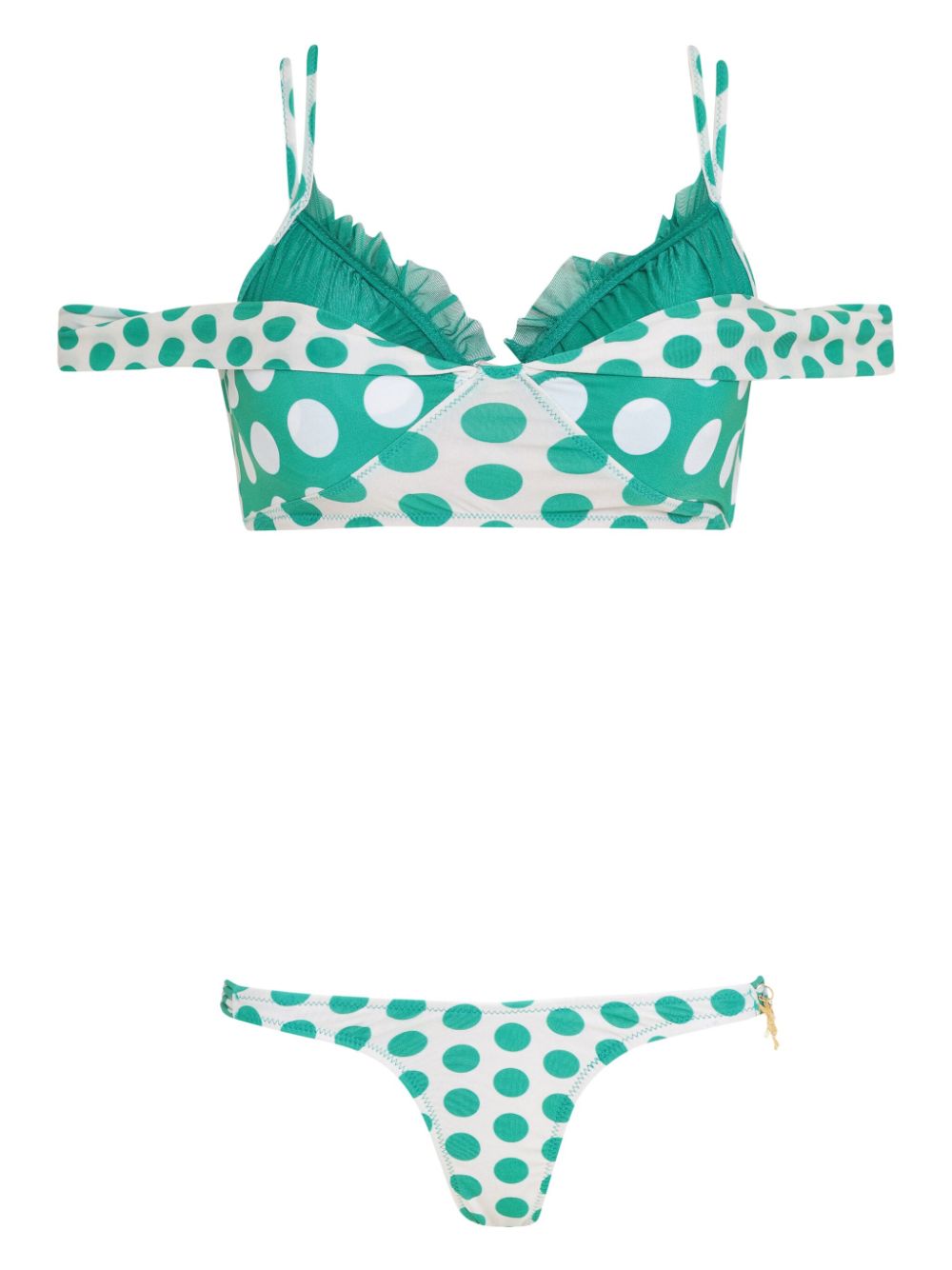 Amir Slama x Jade Picon bikini met stippen Groen