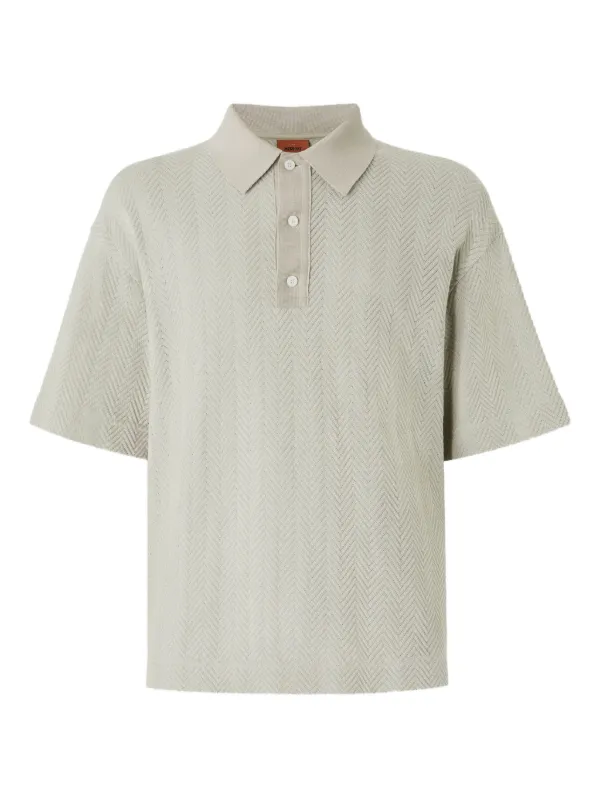 Missoni Zigzag-woven Polo Shirt in Green
