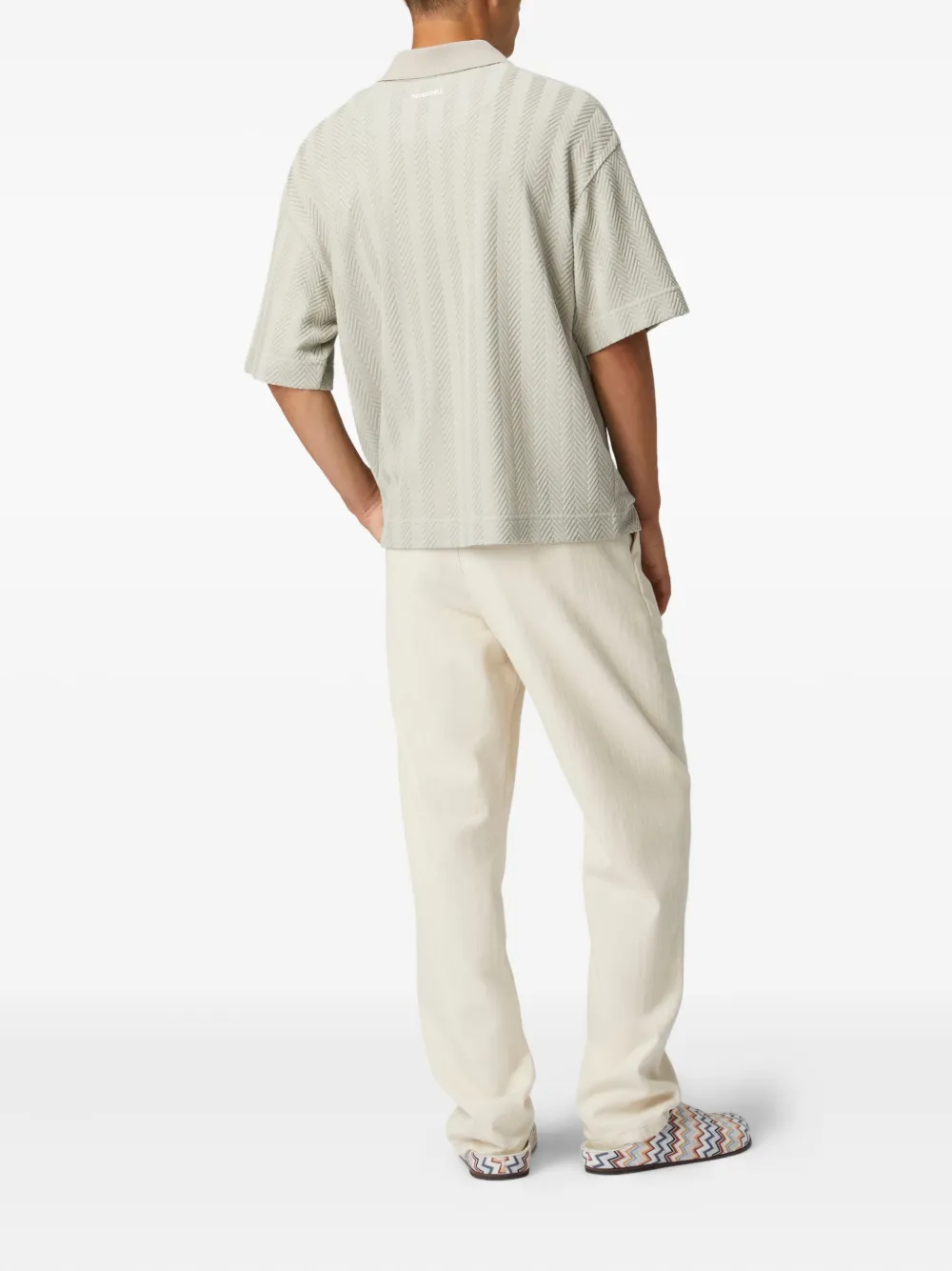 Missoni Poloshirt met zigzag-patroon Groen