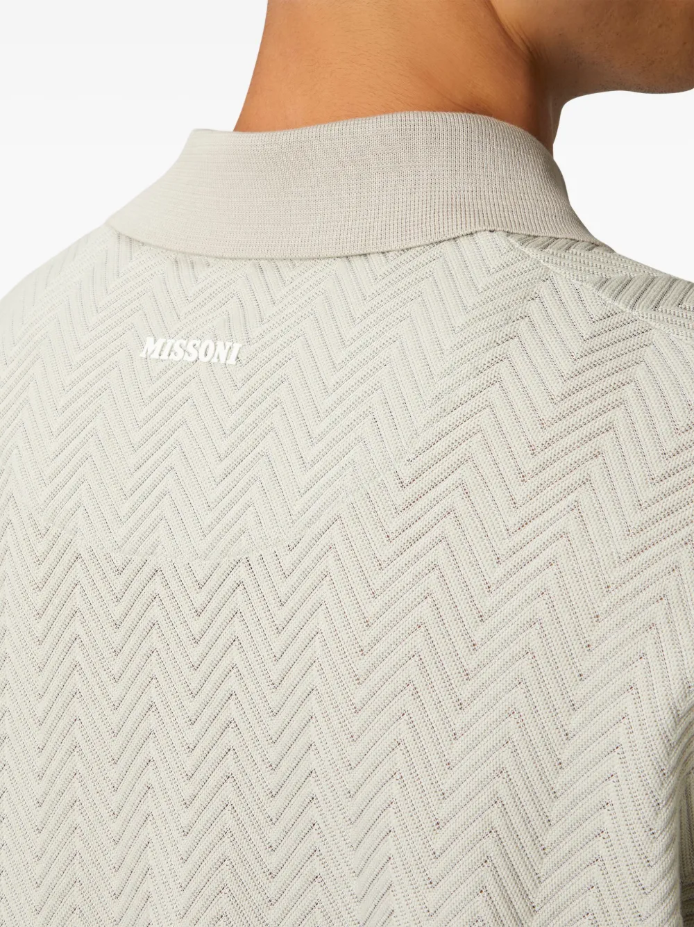 Missoni Poloshirt met zigzag-patroon Groen