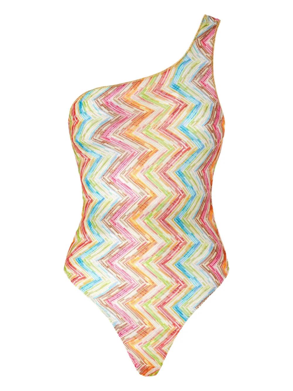 Missoni one-shoulder swimsuit Roze