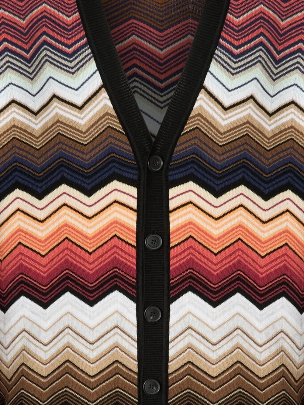 Missoni Vest met V-hals en chevron patroon Bruin