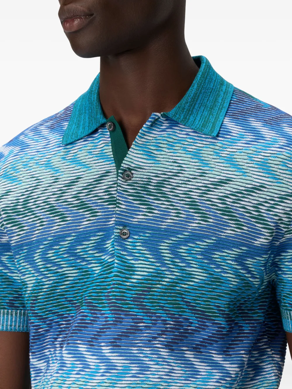 Missoni Poloshirt met zigzag-patroon Blauw