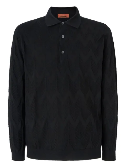 Missoni playera tipo polo con motivo en zigzag
