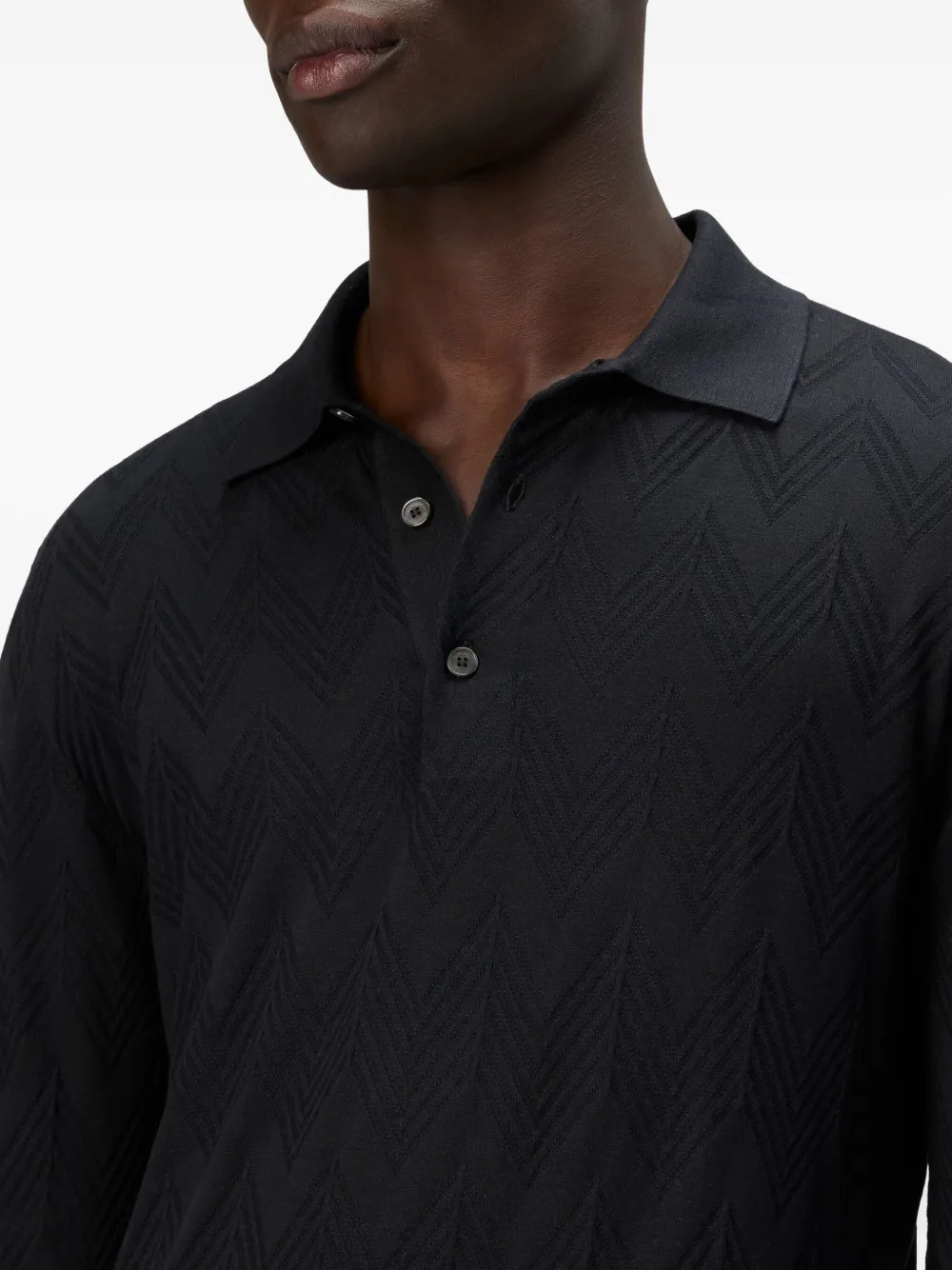 Missoni Poloshirt met zigzag-patroon Zwart