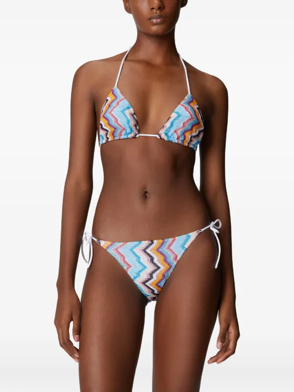 Missoni zigzag-pattern Bikini | Blue | FARFETCH