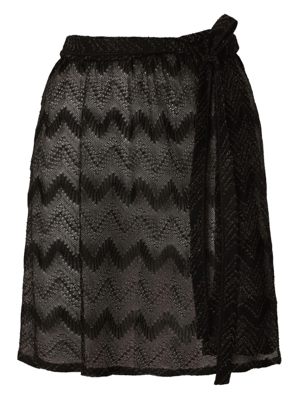 Missoni Lamé mini-rok met zigzag patroon Zwart