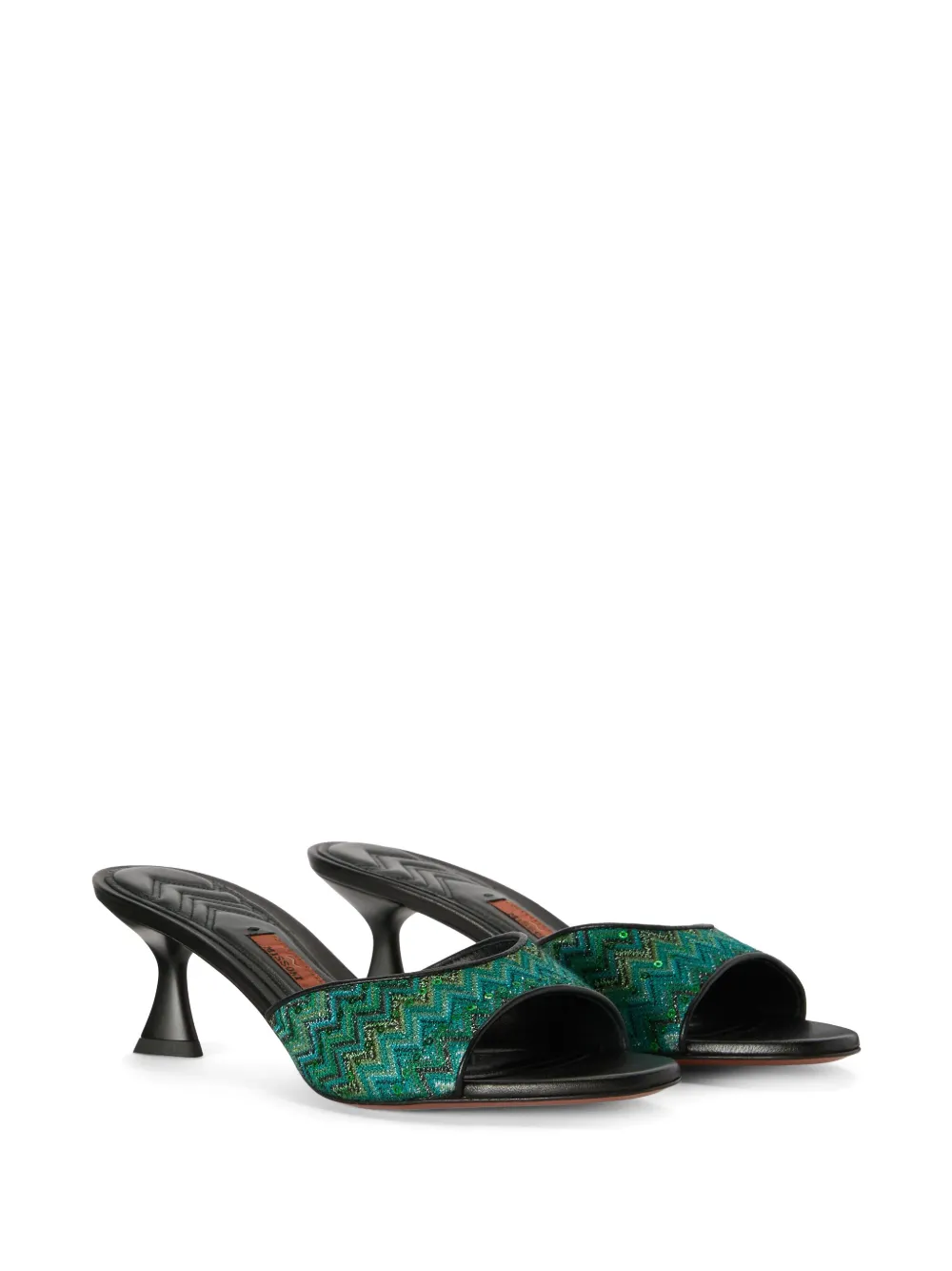 Missoni Zig Zag mules - Groen