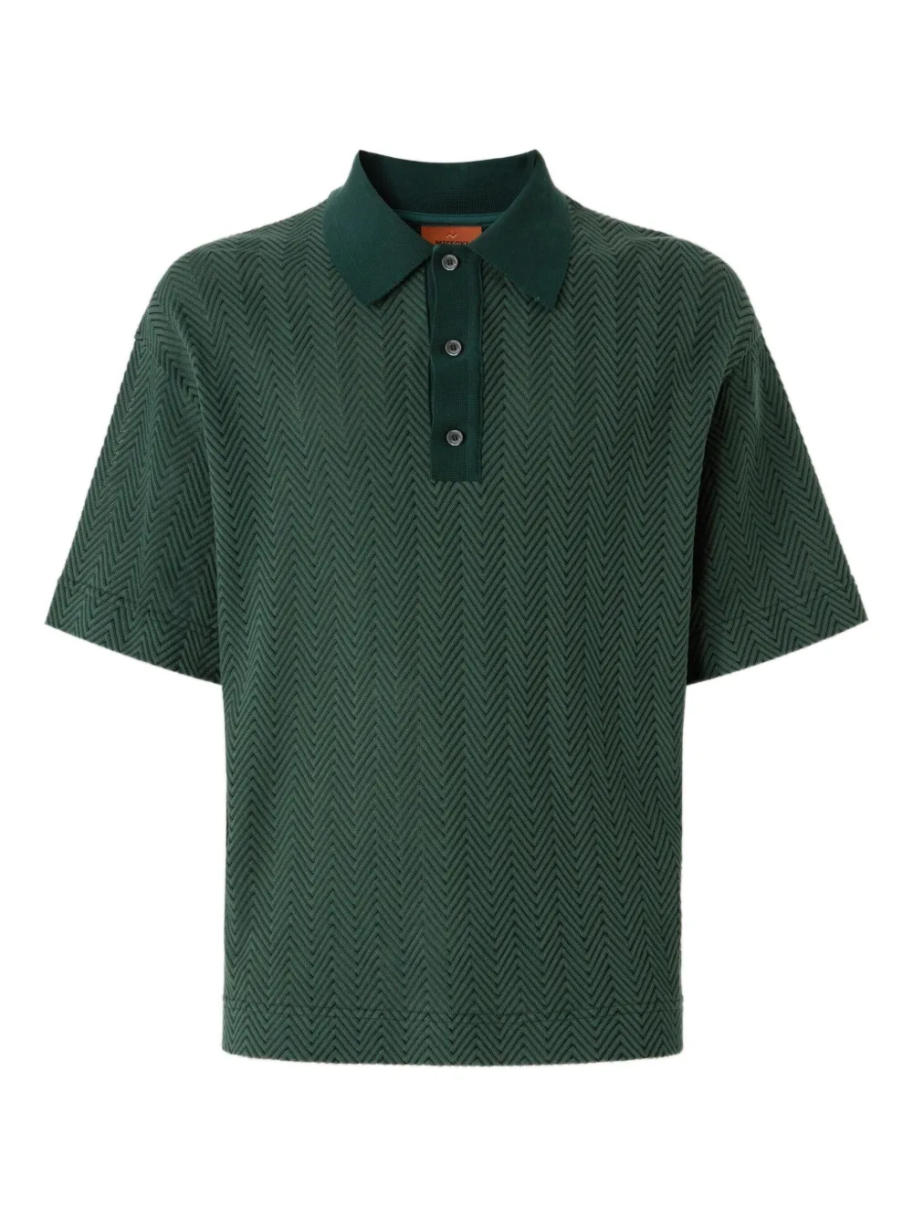 Missoni herringbone-pattern polo shirt - グリーン Missoni herringbone-pattern polo shirt - グリーン