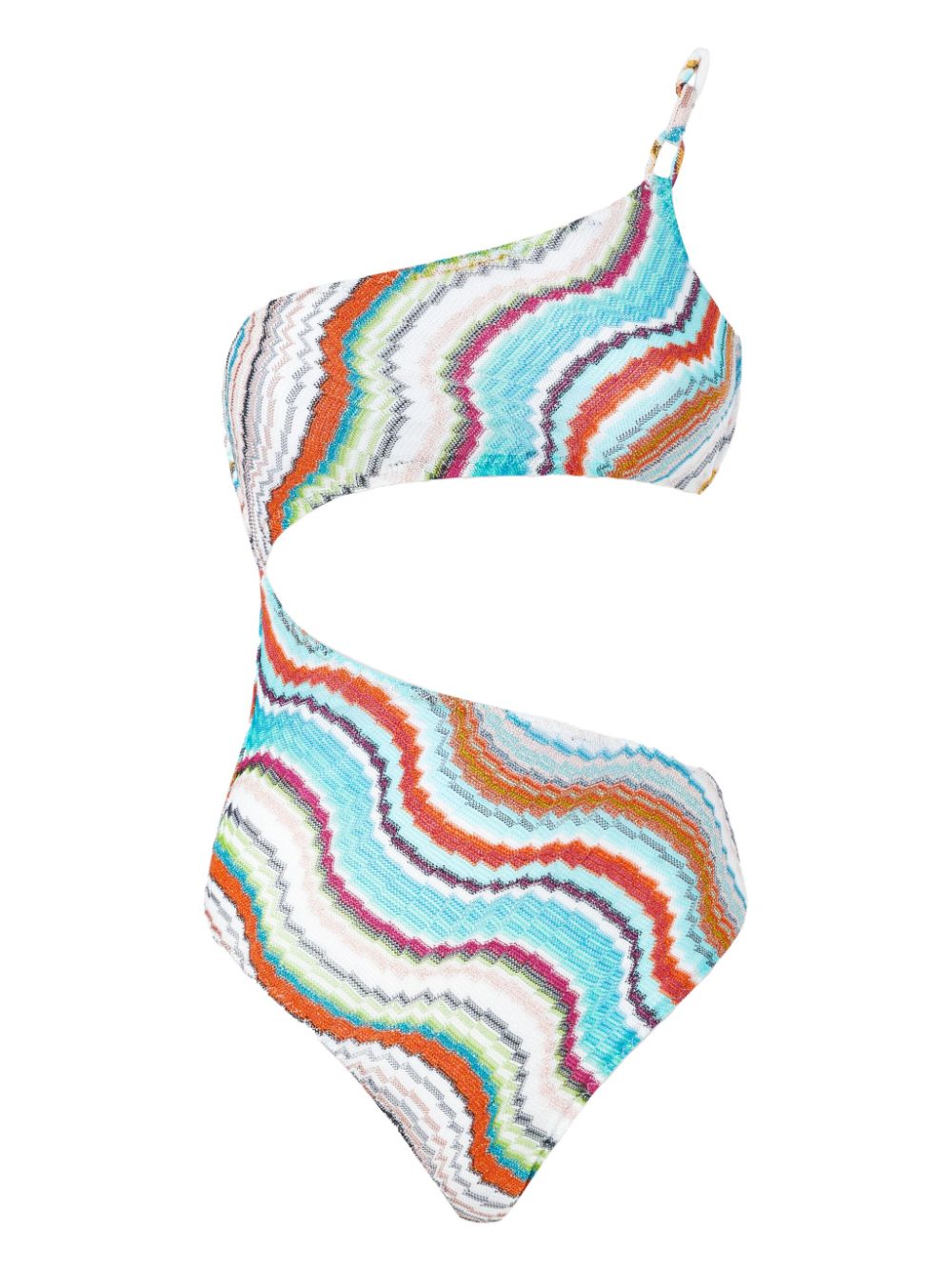 Missoni zigzag-woven swimsuit Blauw