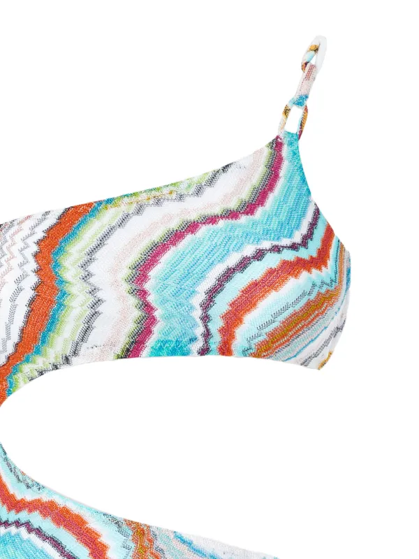 ミッソーニ 水着 40size Missoni zigzag-woven Swimsuit | Blue | FARFETCH