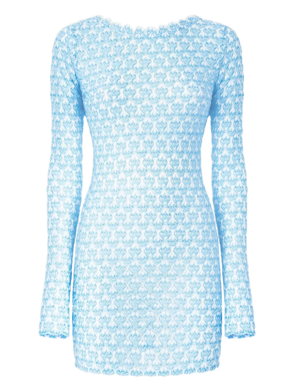 Missoni Crochet Long-sleeve Mini Dress In Blue