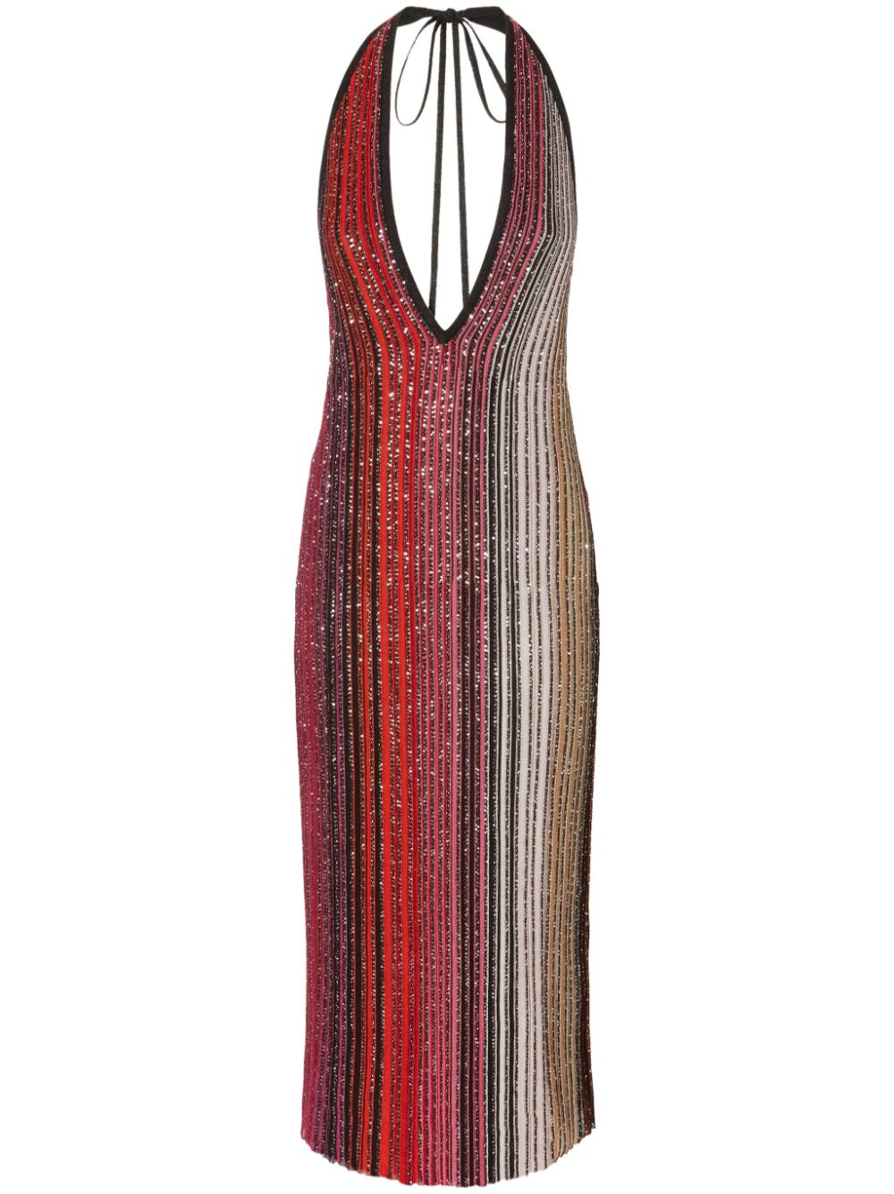 Missoni striped midi dress - Red