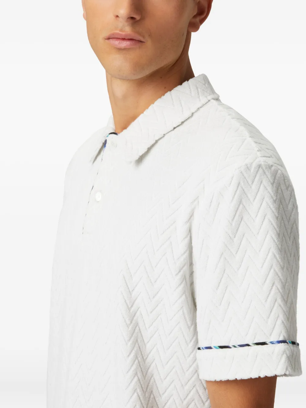 Missoni Poloshirt met zigzag-patroon Wit