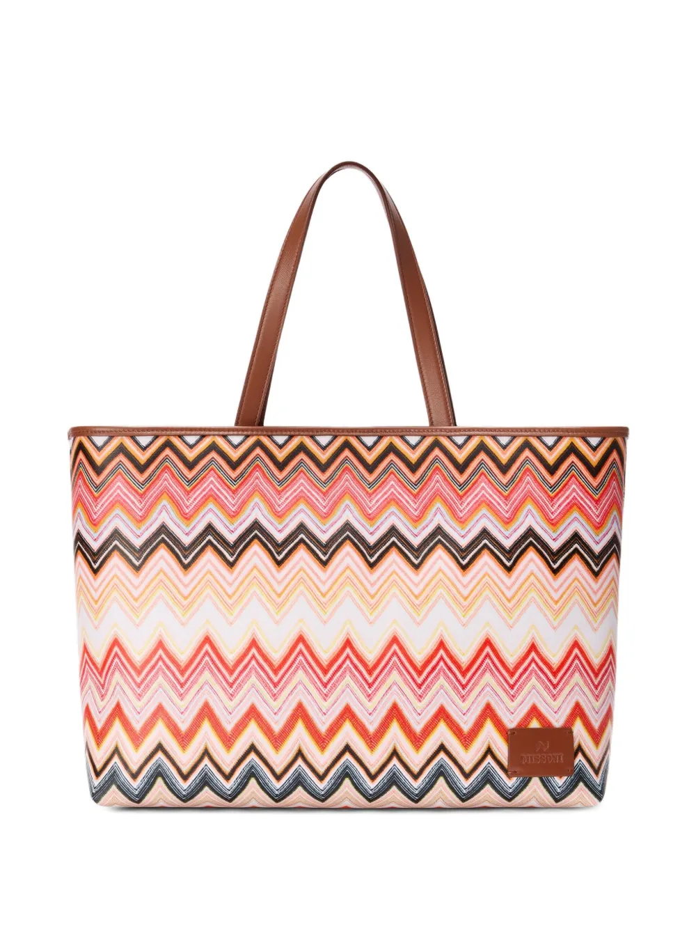 Missoni chevron-pattern tote bag Roze