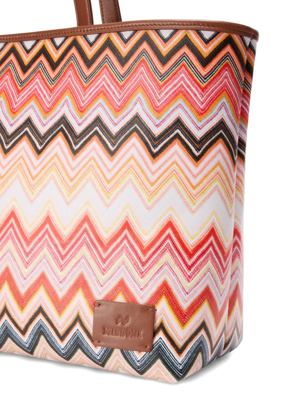 Missoni chevron-pattern tote bag Roze