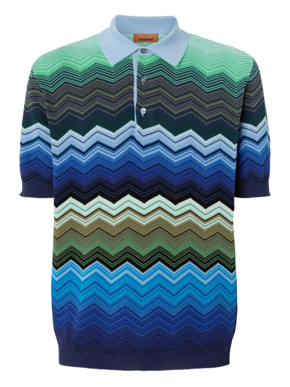 Missoni ジグザグ ポロシャツ - ブルー Missoni ジグザグ ポロシャツ - ブルー