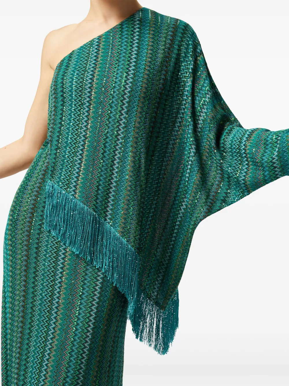 MISSONI ZIGZAG ONE-SHOULDER DRESS