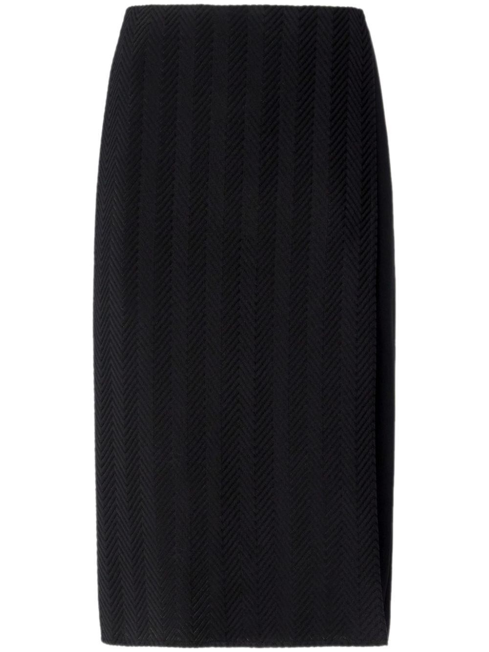 zigzag-pattern midi skirt