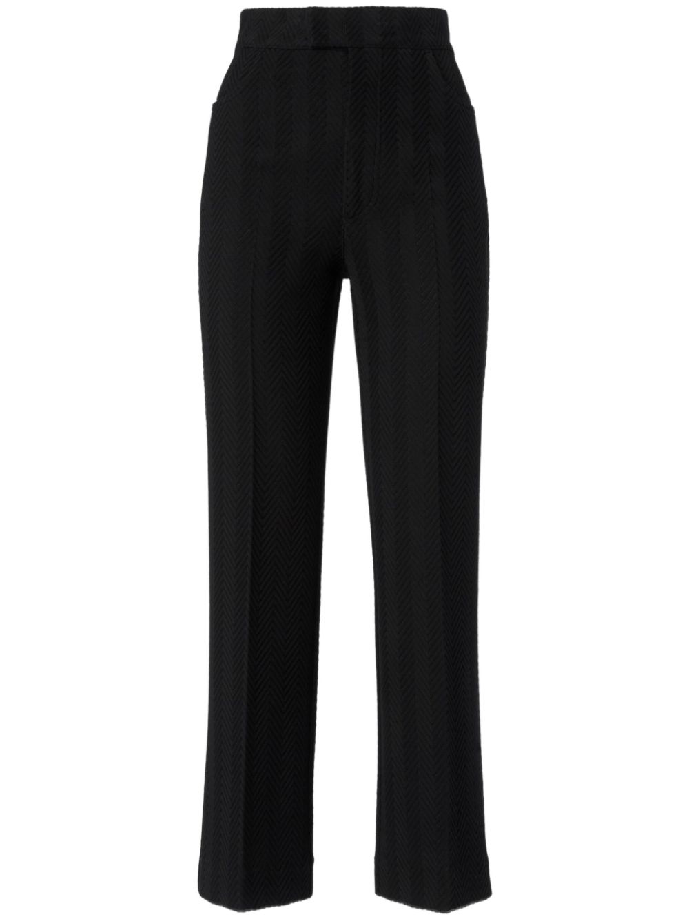 zigzag-pattern straight trousers