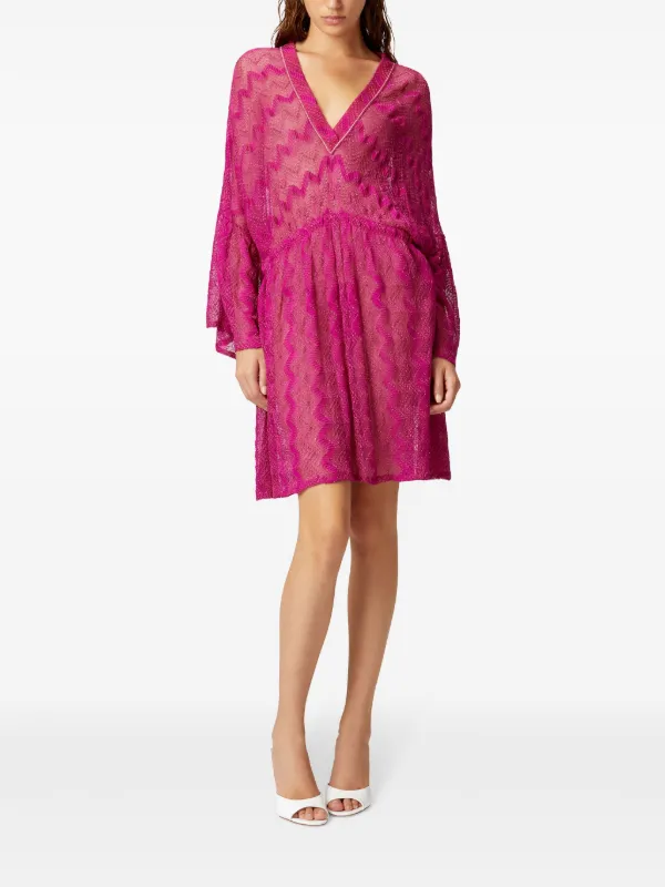 Missoni zigzag-woven Mini Dress | Purple | FARFETCH RO