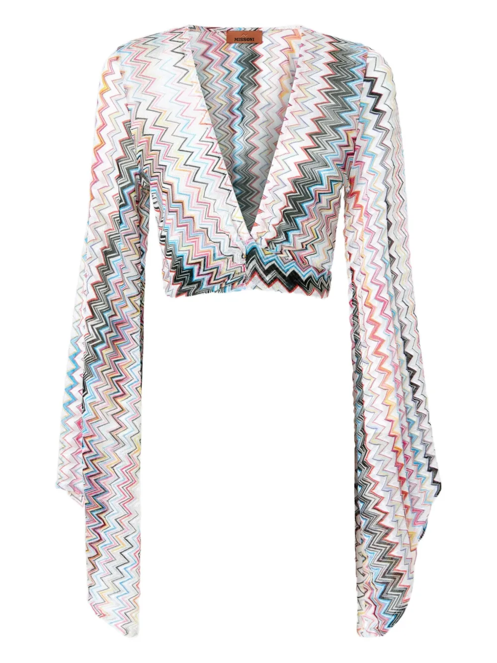 Missoni zigzag-pattern wide-sleeve top Wit
