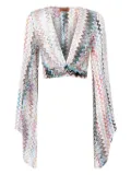 Missoni zigzag-pattern wide-sleeve top - White