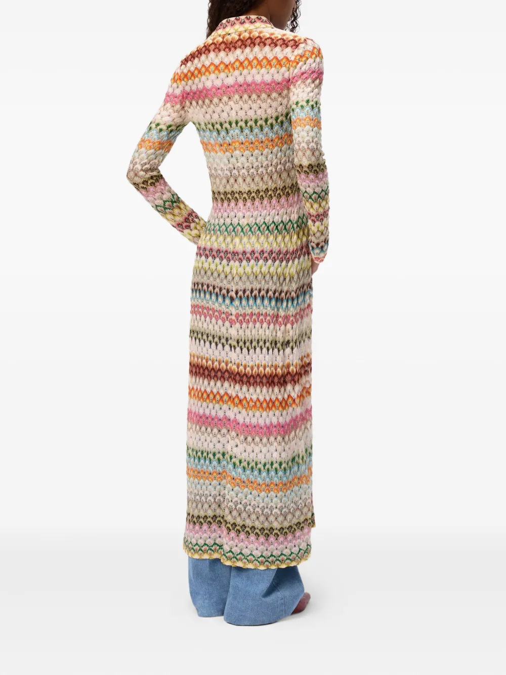 Missoni intarsia-knit polo-collar cardigan Beige