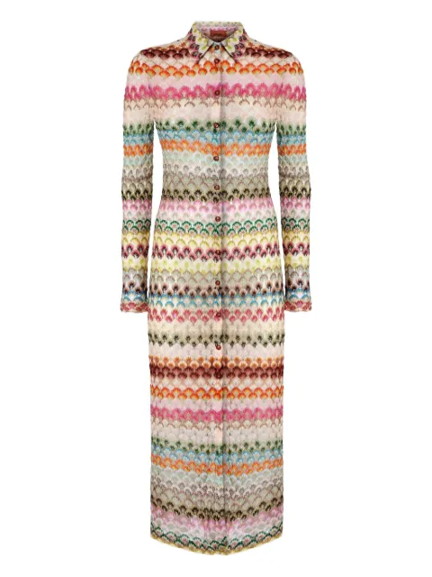 Missoni intarsia-knit polo-collar cardigan