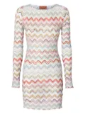 Missoni zigzag-woven mini dress - White