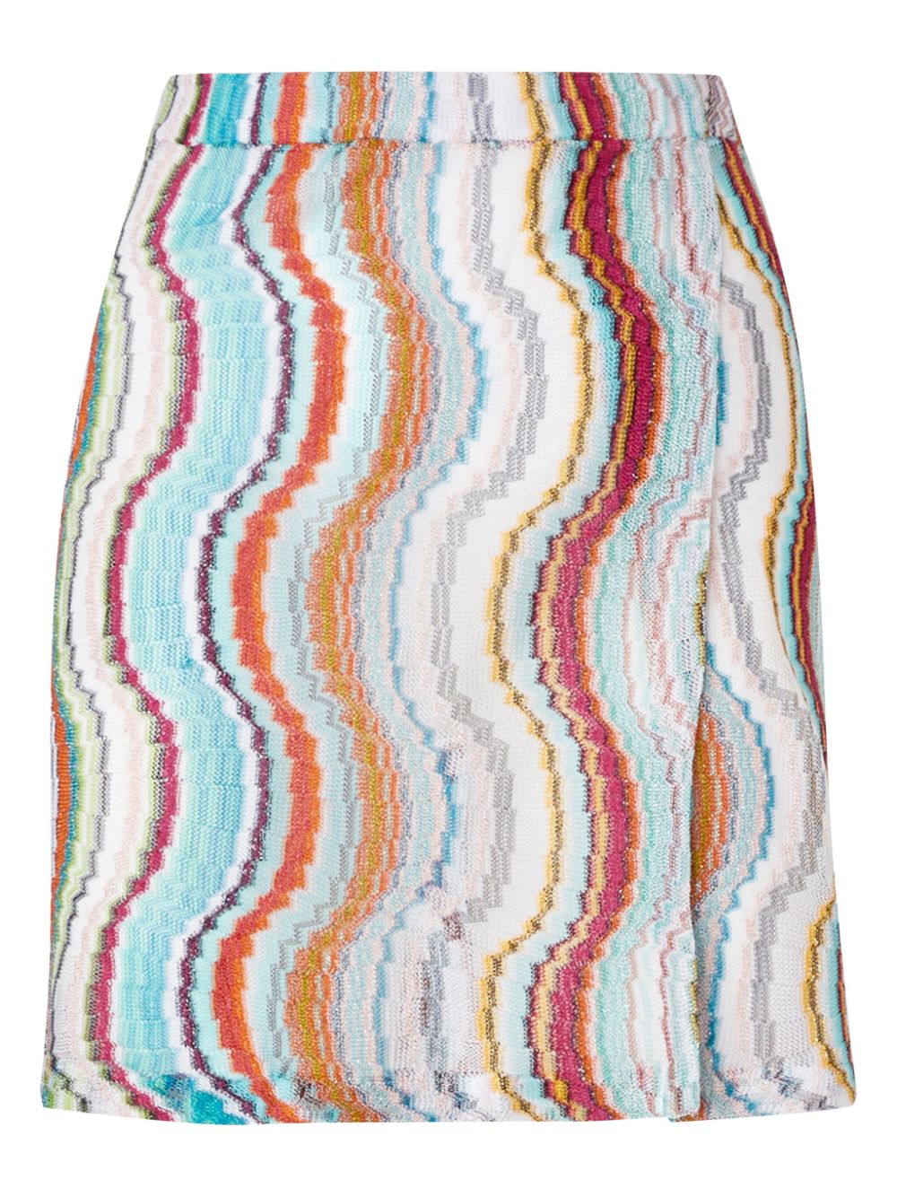 Missoni lamé wave-motif mini skirt - Blue