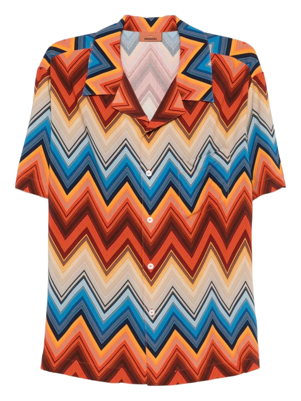 Missoni Overhemd met zak met zigzag-patroon Oranje