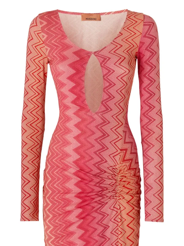 Missoni Copricostume Con Motivo a Zigzag Rosso FARFETCH IT