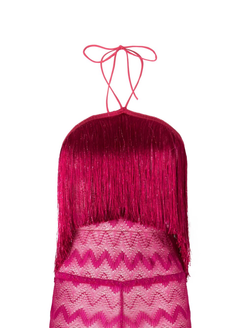 Missoni lamé fringe-detail jumpsuit - Roze