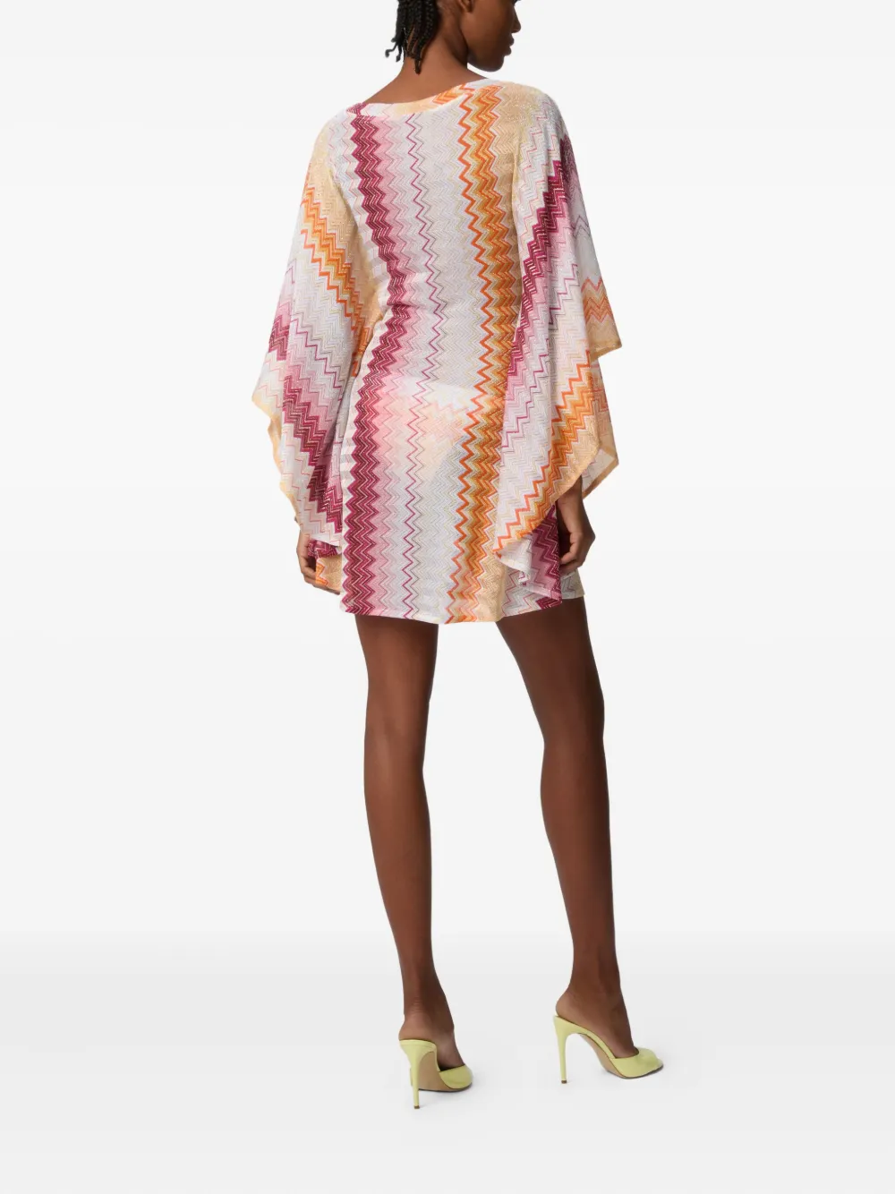 Missoni Zigzag-pattern Mini Dress In 粉色