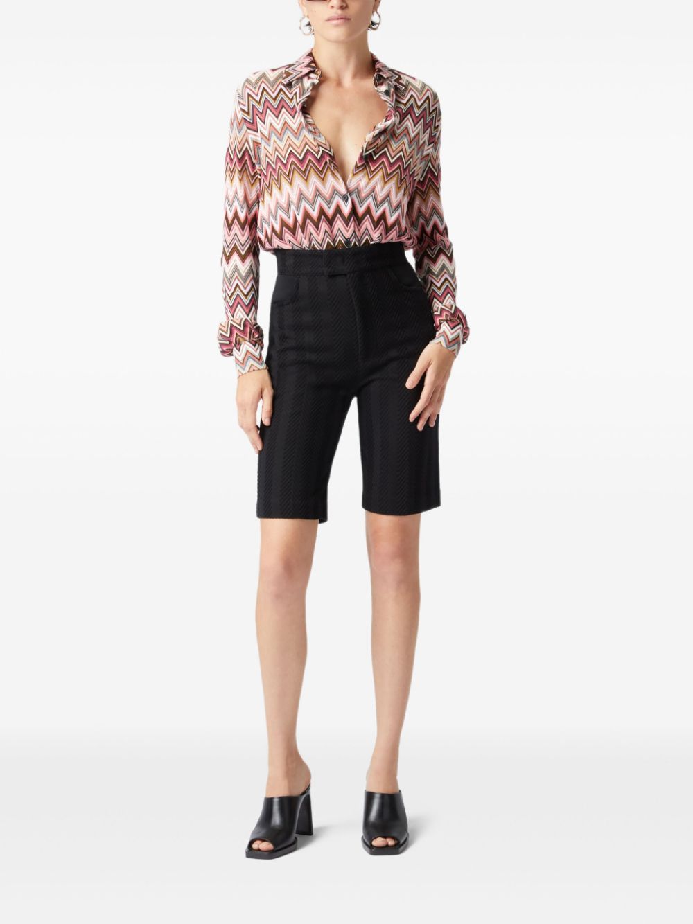 Missoni zigzag-woven shirt - Roze