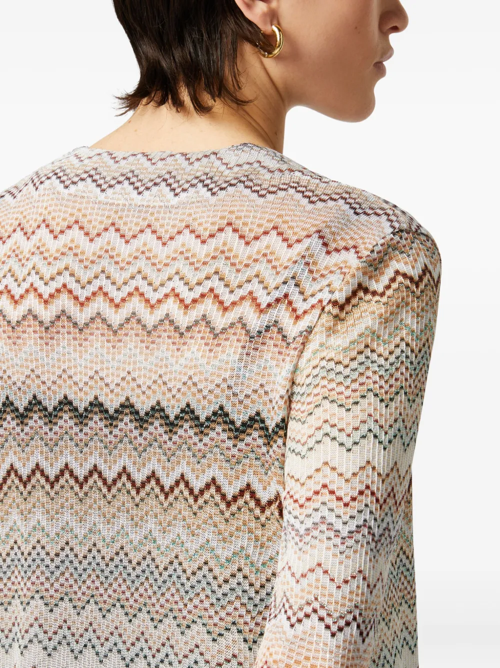 Missoni Zigzag-pattern Cardi-coat In Neutrals