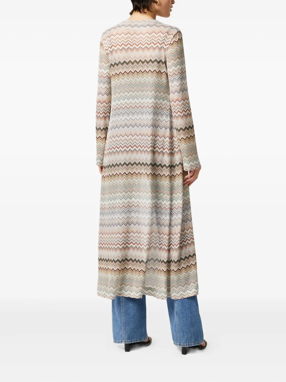 Missoni Zigzag-pattern Cardi-coat In Neutrals
