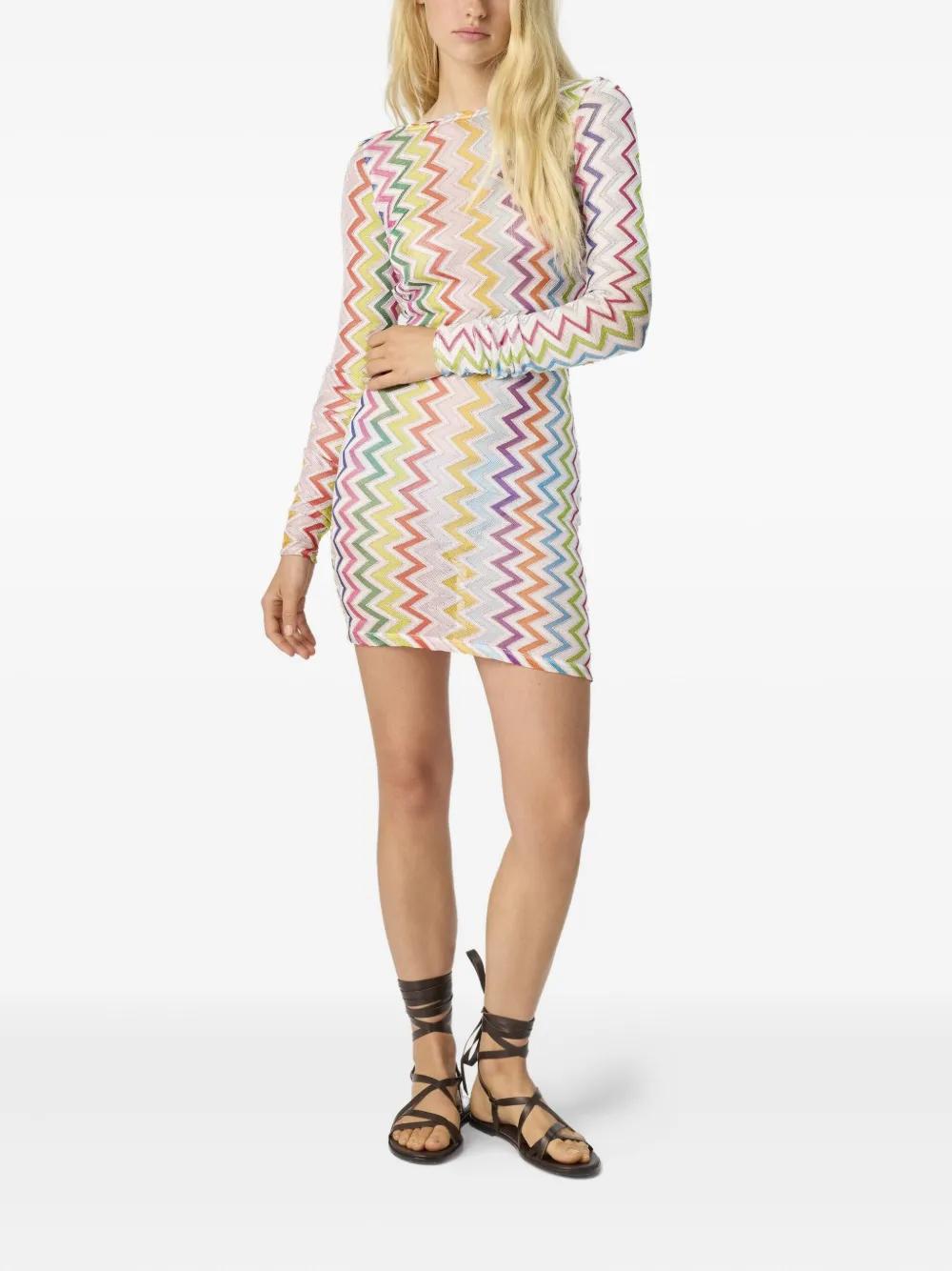 Missoni long-sleeve mini dress Wit