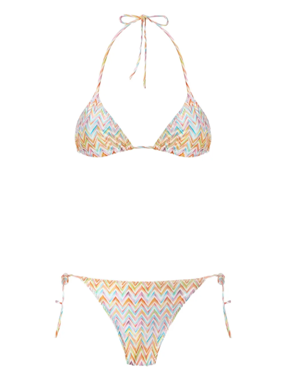 Missoni Chevron-pattern Bikini In Brown
