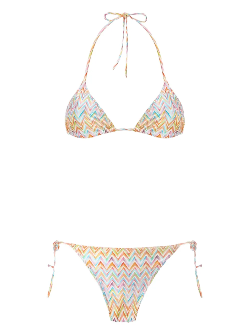 Missoni Chevron-pattern Bikini In Brown