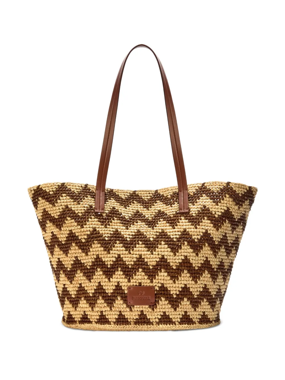 Missoni zig-zag straw tote bag Beige
