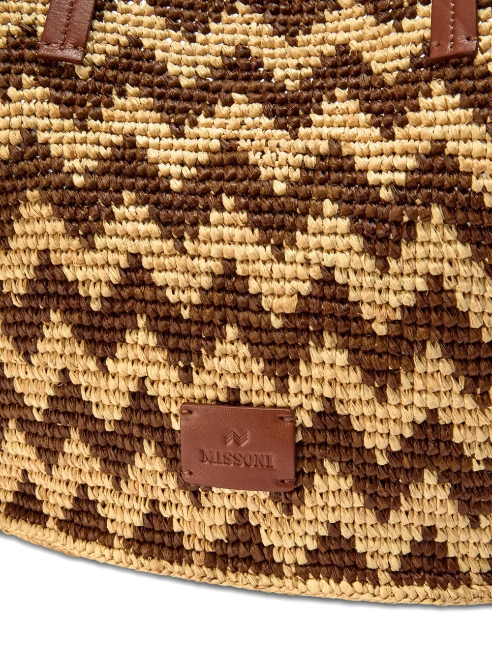 Missoni zig-zag straw tote bag Beige