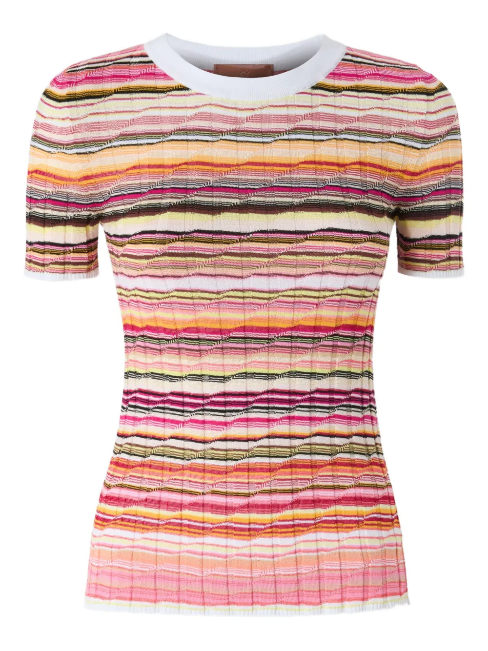 Missoni ストライプ ニットTシャツ - ピンク Missoni ストライプ ニットTシャツ - ピンク