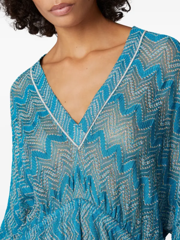 オールインワン・サロペット Missoni Zigzag Pattern Peplos Minidress With Draped Front Missoni Zigzag Pattern Peplos dress With Draped Front | THE LIST