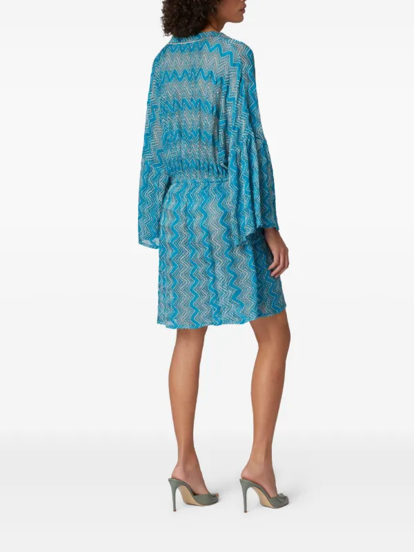 Missoni zigzag-pattern Mini Dress | Blue | FARFETCH