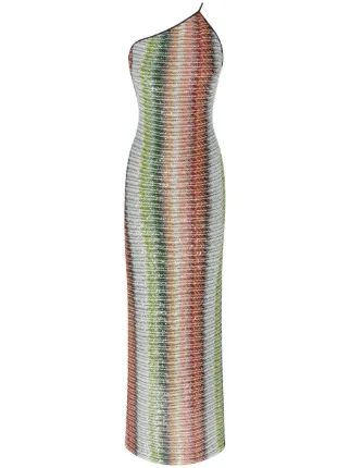 m missoni one shoulder dress One-shoulder cover up dress in wave motif crochet