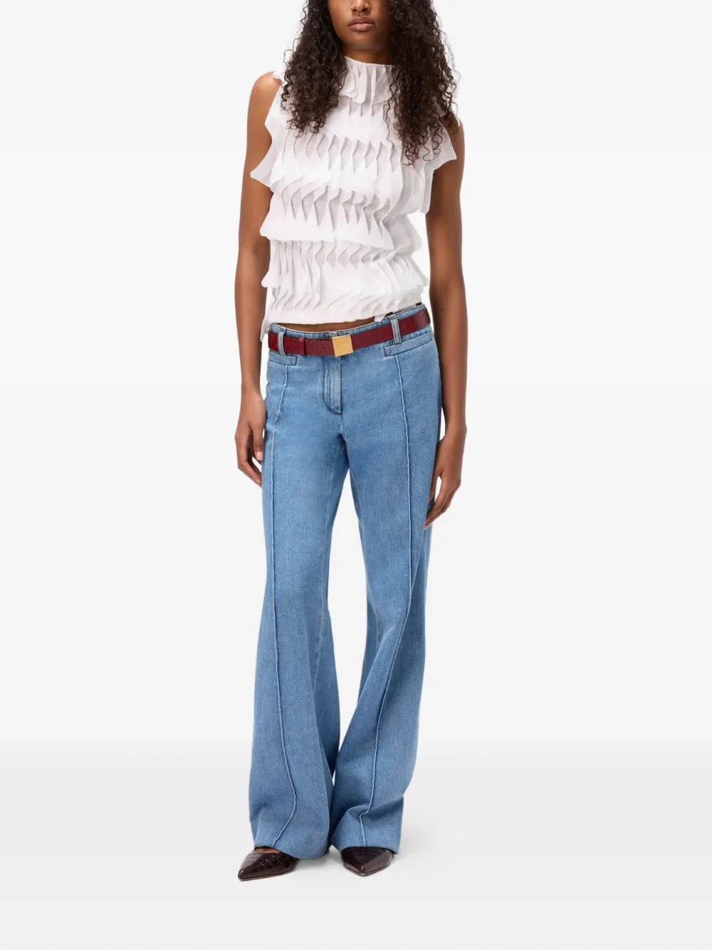 Missoni Ruffle-layered Sleeveless Blouse In White
